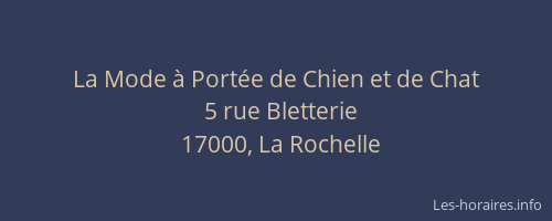 La Mode à Portée de Chien et de Chat