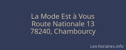 La Mode Est à Vous