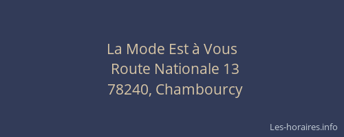 La Mode Est &agrave; Vous