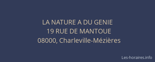 LA NATURE A DU GENIE