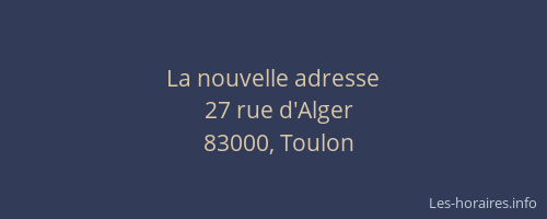 La nouvelle adresse