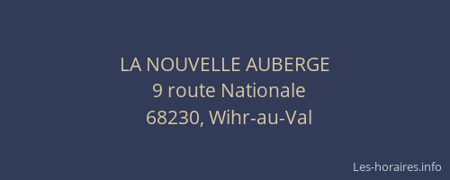LA NOUVELLE AUBERGE
