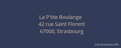 La P'tite Boulange