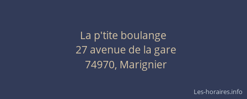 La p'tite boulange