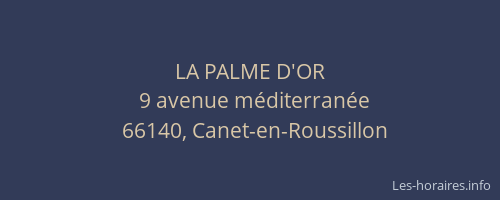 LA PALME D'OR