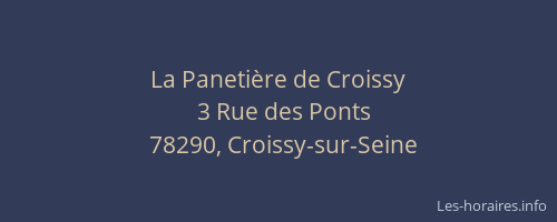 La Paneti&egrave;re de Croissy