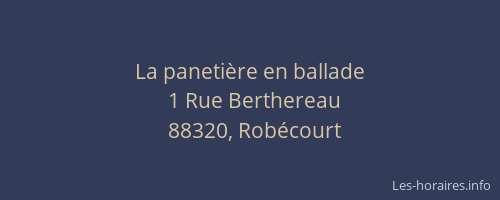 La paneti&egrave;re en ballade
