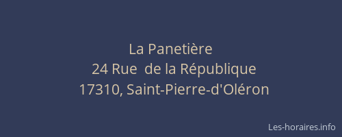 La Paneti&egrave;re