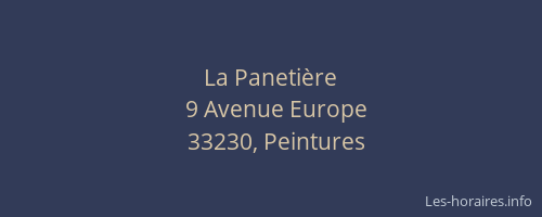 La Paneti&egrave;re