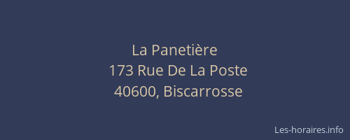 La Paneti&egrave;re