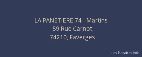 LA PANETIERE 74 - Martins