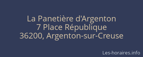 La Panetière d'Argenton