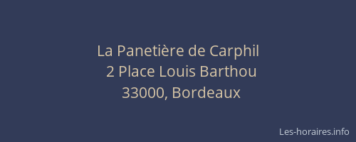La Panetière de Carphil