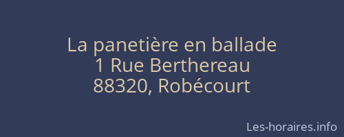 La panetière en ballade