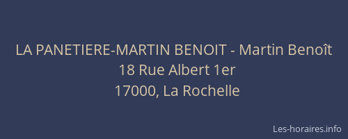 LA PANETIERE-MARTIN BENOIT - Martin Benoît