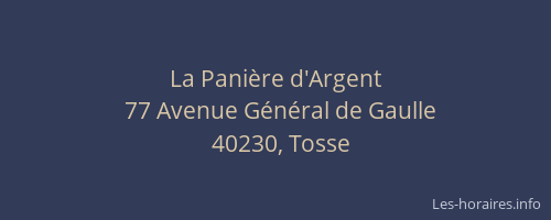 La Pani&egrave;re d'Argent
