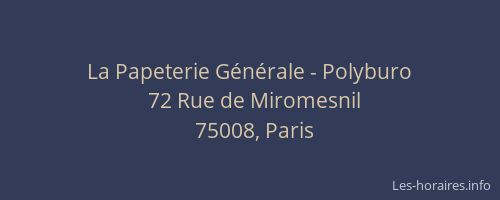 La Papeterie Générale - Polyburo