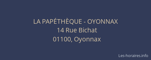 LA PAPÉTHÈQUE - OYONNAX