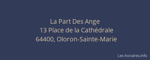 La Part Des Ange