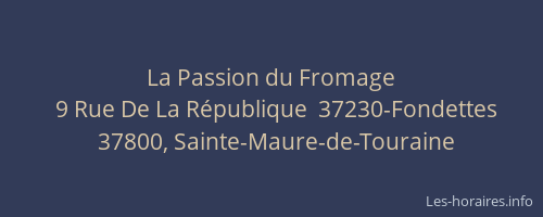 La Passion du Fromage