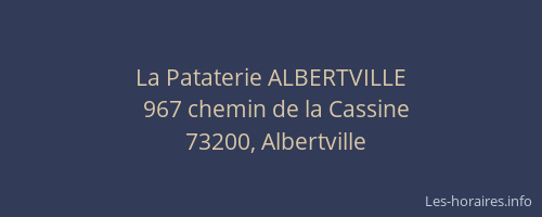 La Pataterie ALBERTVILLE