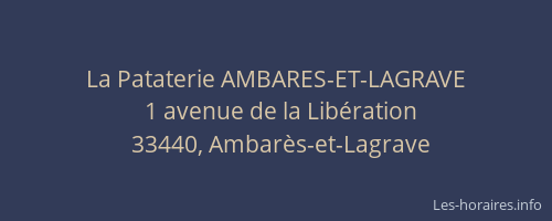 La Pataterie AMBARES-ET-LAGRAVE