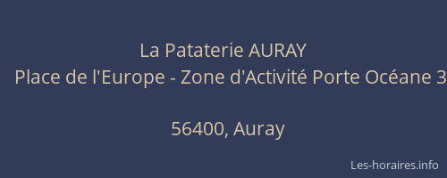 La Pataterie AURAY