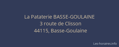 La Pataterie BASSE-GOULAINE