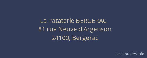 La Pataterie BERGERAC