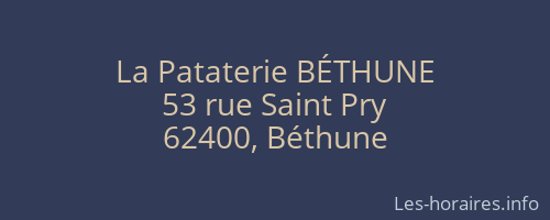 La Pataterie BÉTHUNE