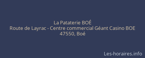 La Pataterie BOÉ