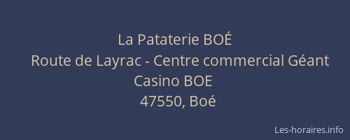 La Pataterie BO&Eacute;