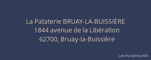 La Pataterie BRUAY-LA-BUISSIÈRE
