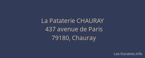 La Pataterie CHAURAY