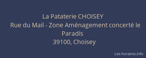 La Pataterie CHOISEY