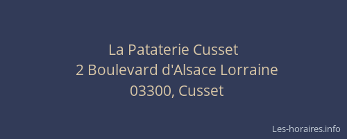 La Pataterie Cusset