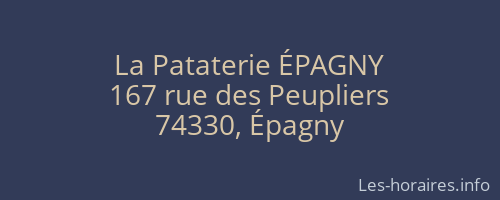 La Pataterie ÉPAGNY