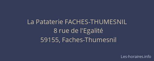 La Pataterie FACHES-THUMESNIL