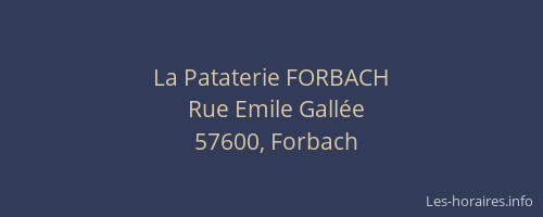 La Pataterie FORBACH