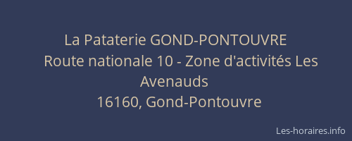 La Pataterie GOND-PONTOUVRE