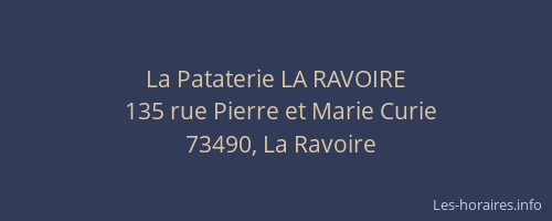La Pataterie LA RAVOIRE