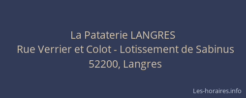 La Pataterie LANGRES