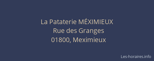 La Pataterie MÉXIMIEUX