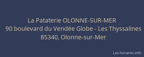 La Pataterie OLONNE-SUR-MER