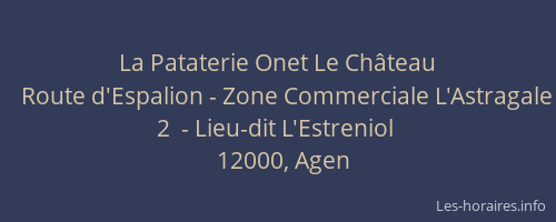 La Pataterie Onet Le Château