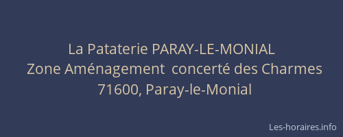La Pataterie PARAY-LE-MONIAL