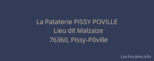 La Pataterie PISSY POVILLE