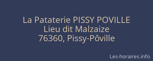La Pataterie PISSY POVILLE
