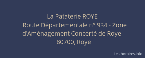 La Pataterie ROYE