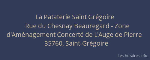 La Pataterie Saint Grégoire